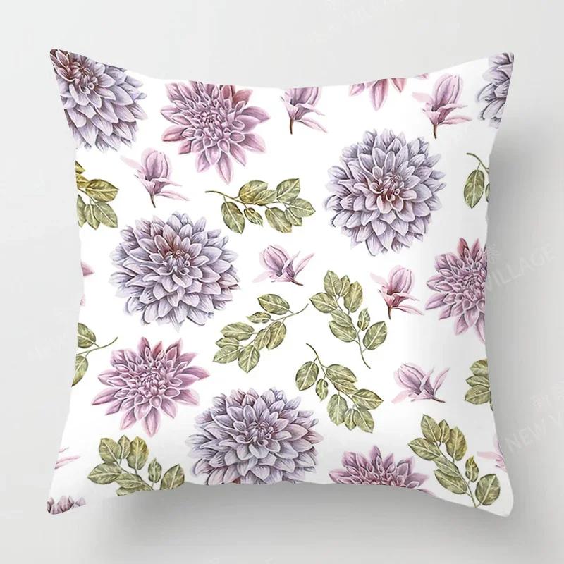 Nordic Fall Home Decor Autumn Throw Pillow Case Sofa Cushion Cover Modern 45X45Cm 45*45 50X50Cm 60X60 40X40Cm Plant Green Leaf