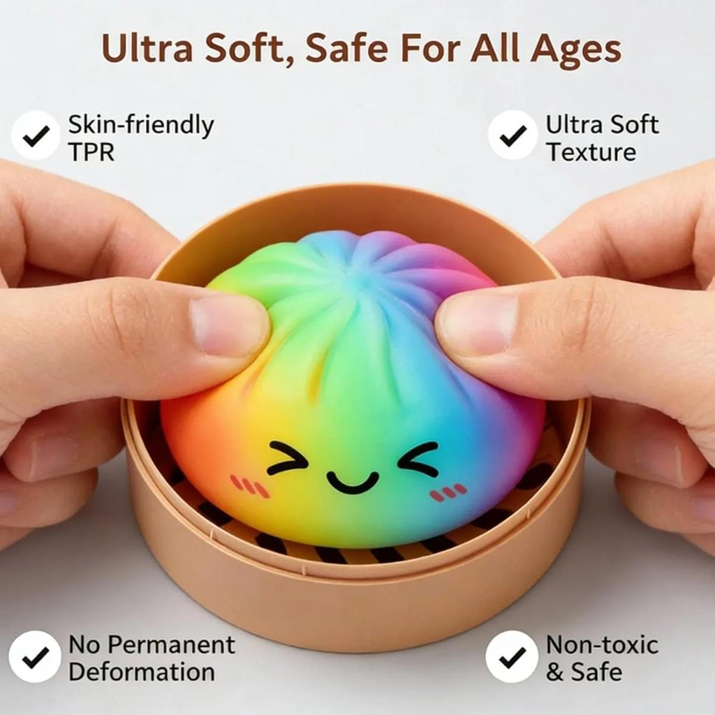 New Hot Colorful Dumpling Squishes Stress Balls Reusable Low Rebound Decompression Toys Dough Ball Unique Home Decoration Gifts