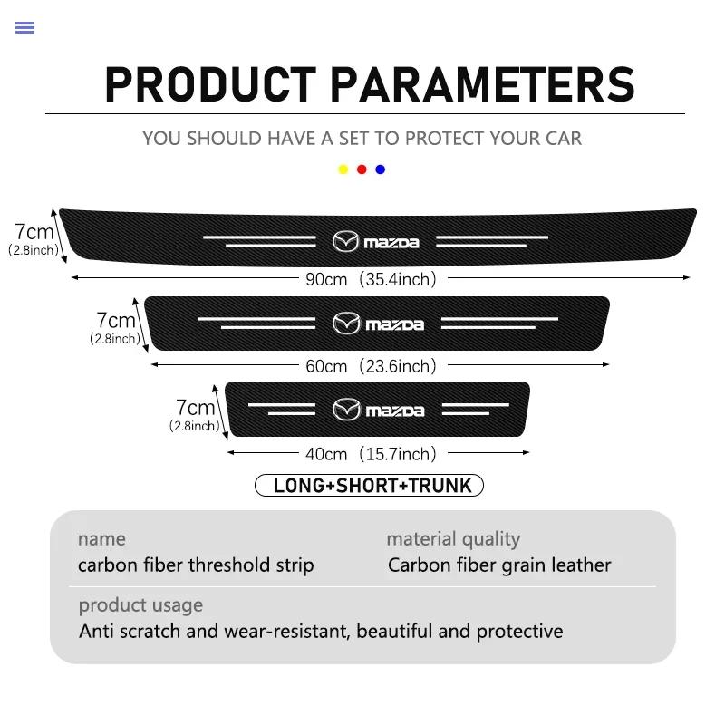 2025 Hot 4Pcs Car Door Sill Protector Stickers Tuning Accessories For Mazda 6 3 5 2 CX5 CX7 323 Demio Axela Atenza CX9 MX3