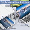 2 In 1 Printer Cable USB A To B Male To Male Printer Cable For Hp Canon Samsung Printer Splitter For Two Computers