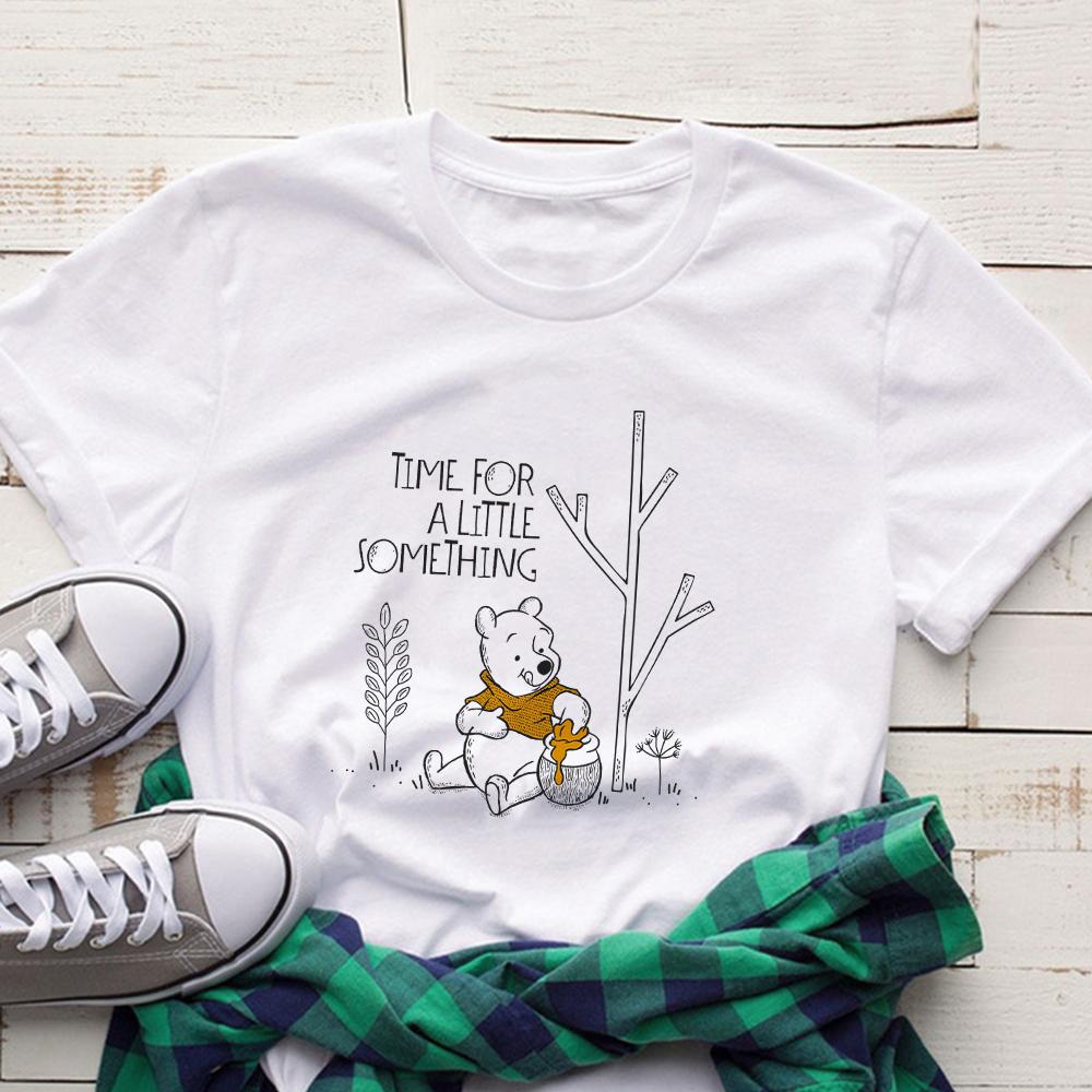 Disney Winnie The Pooh T-Shirt Cartoon Graphic T Shirts Women's Short Sleeve Summer Casual Tops T-shirt Aesthetic Harajuku Tees