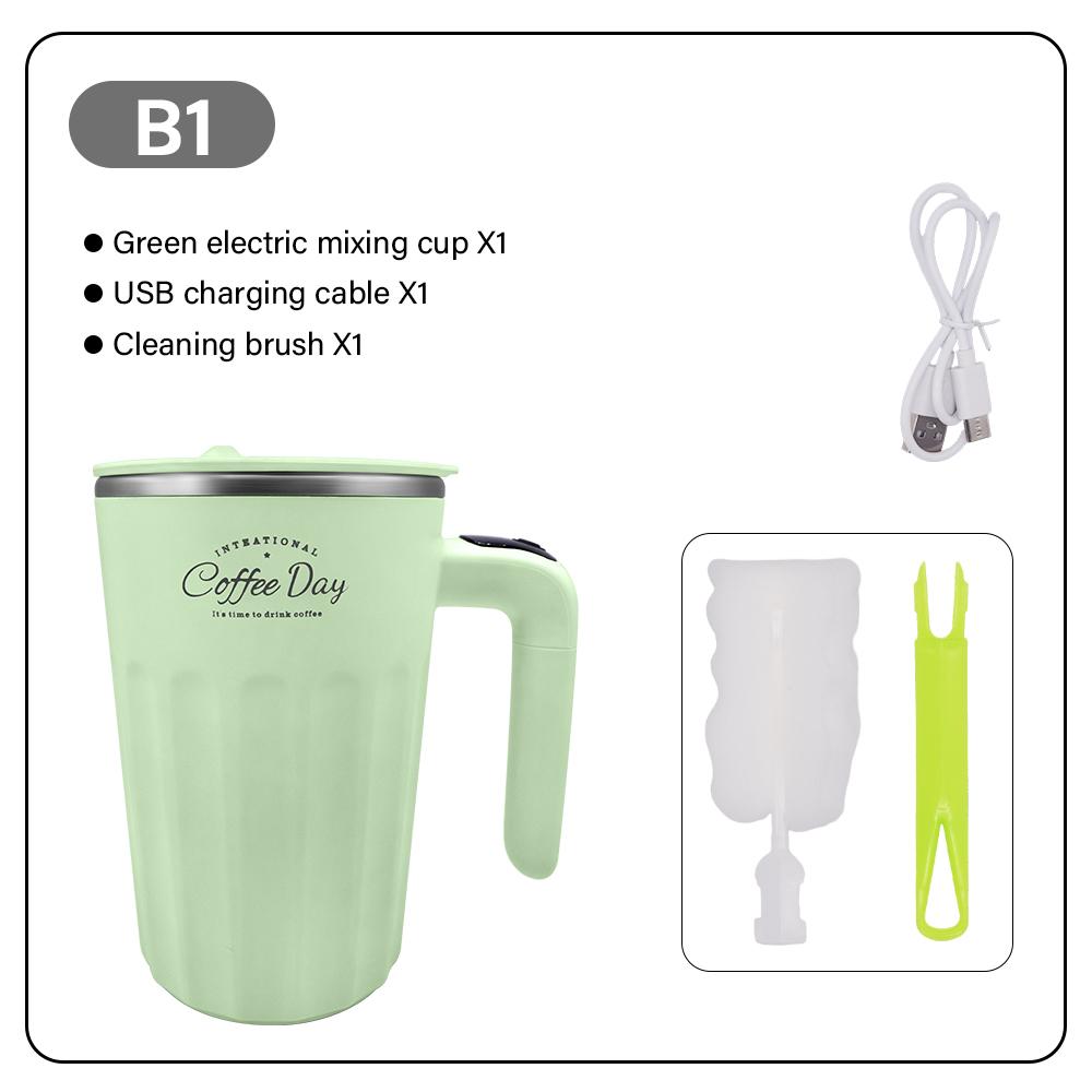 

DEEWAZ 400 мл Автоматическая чашка для помешивания Перезаряжаемый электрический миксер для кофе из нержавеющей стали 316 Вращающаяся кружка Магнитная чашка для смешивания молока 301-400ml зелёный