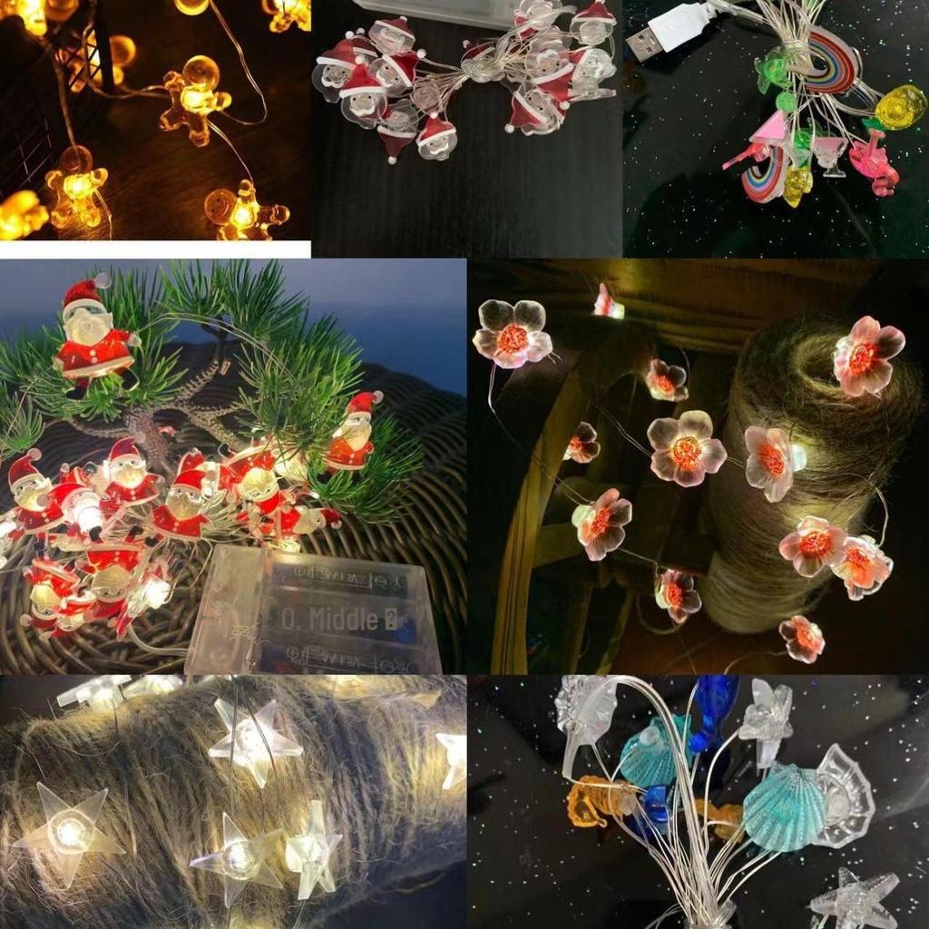 LED Weihnachtsdekoration: Lichterkette aus Kupferdraht mit Schneemann- und Hirschhut, schwarz, für Garten, Balkon, Laternen.