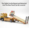 1:32 Alloy Flatbed Trailer Excavator Blender Truck Model Toys Diecast Car Sound Light Pull Back Miniature Vehices Boys' Fun Toys
