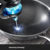 Zhishi 304 Stainless Steel Honeycomb Non-Stick Wok