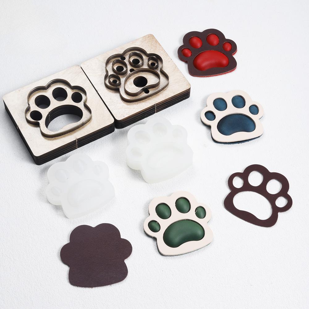 Dog Paw Shaped Leather Cutting Die Leather Craft Making Mould DIY Leather Template Punching Stencil Ornaments Handmade Mould