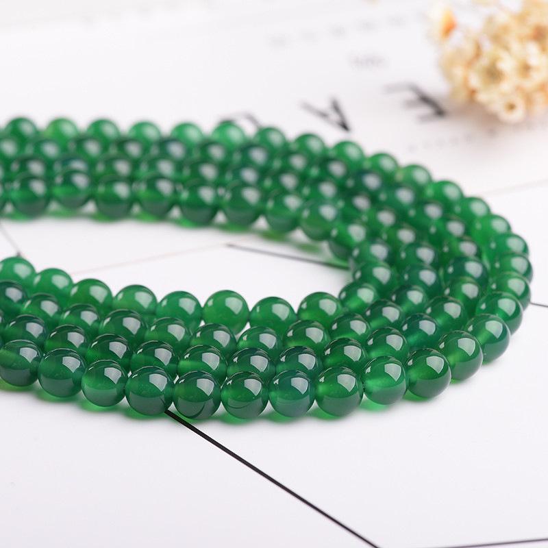Natural Green Agate Loose Beads for DIY Jewelry Making 6mm, approx. 60 beads