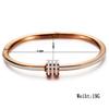 European & American 65MM 18K Gold Stainless Steel Bracelet with Ceramic Clay & Rhinestone Inlays