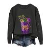 Women's Fashion  Printed Long Sleeve Loose Round Neck Sweatshirt Top