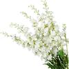 5pcs White Delphinium Artificial Flowers, 33" Silk Larkspur Faux Flower with Long Stem Fake Bouquet for Tall Floor Vase Kitchen Home Indoor Hyacinth