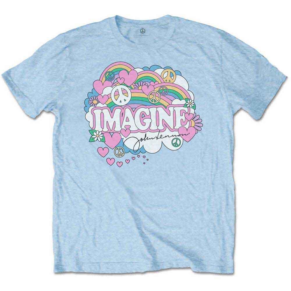 John Lennon Rainbows Love  Peace T-Shirt Blue New Unisex T-Shirt XXL