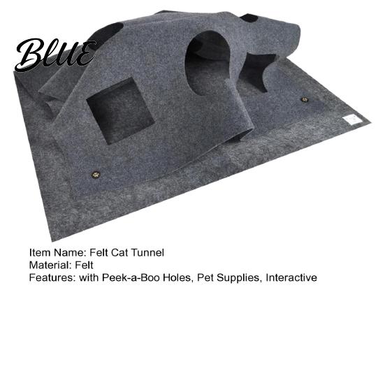 Filz-Tunnel für Katzen mit Gucklöchern Verstecklöchern Faltbare Große Interaktive Spielmatte Versteckspiel Spielzeug Versteckhöhle Indoor Katzen Beschäftigungsaktivität