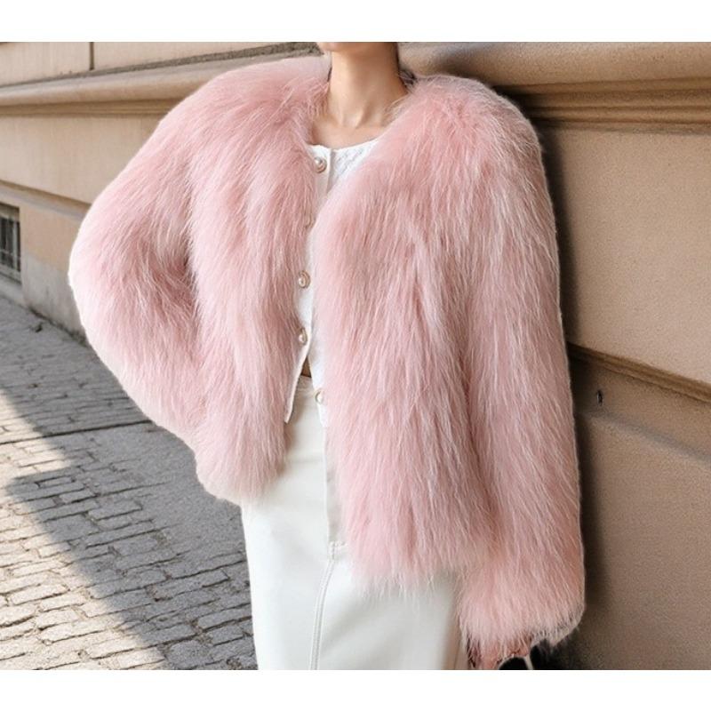 Autumn and Winter New Fashion Imitation Fox Fur Coat Women's Clothing Medium and Long Temperament Wool Coat