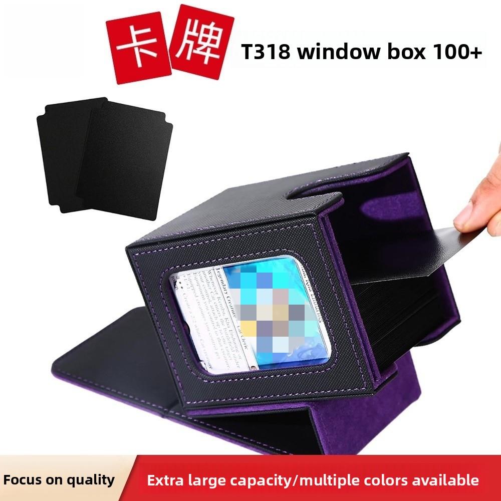 100+ Load Trading Card Deck Box mit Sichtfenster PU-Leder Magnetverschluss Spielkarten Aufbewahrungsbox für YuGiOh MTG Sportkarten