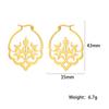 Vintage Flower Tree Hoop Earrings for Women Stainless Steel Gold Round Circle Boho Earring Female Jewelry Gift