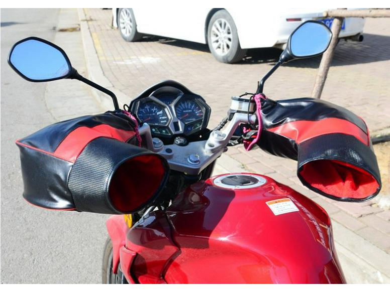 Thick Warm Windproof Motorcycle Handlebar Covers for Winter Riding Protection