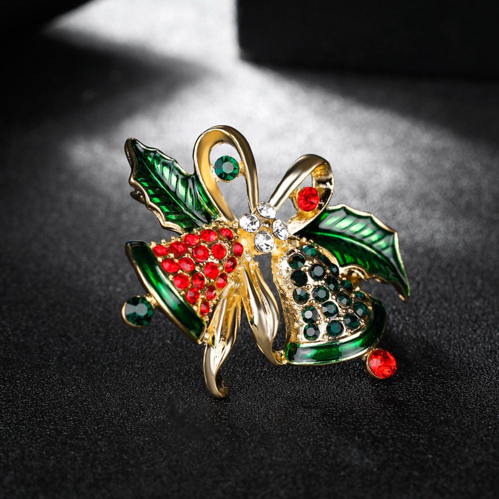 Women Delicate All Matching Vintage Style Bells Design Brooch Wear Decoration for Christmas