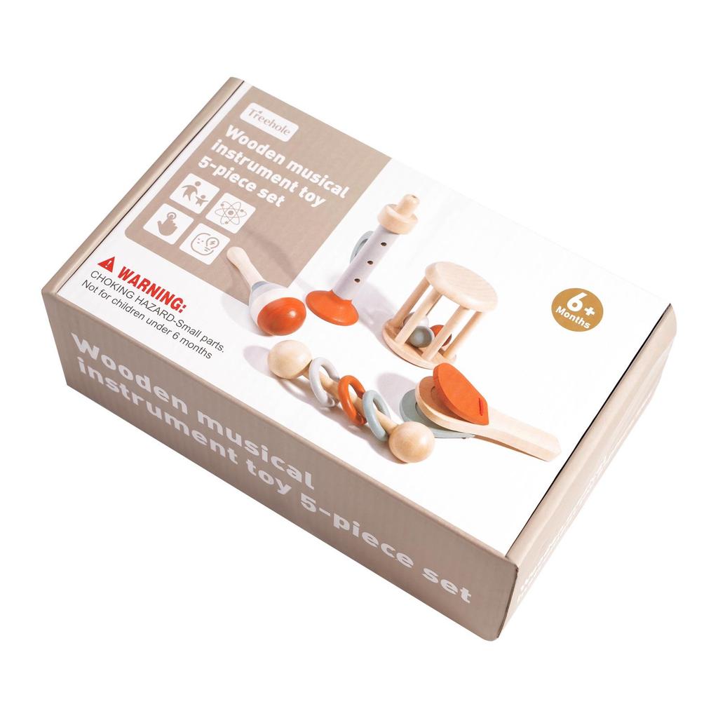 Orff Baby Wooden Hand Rattle - Infant Soothing Crib Toy for Early Education