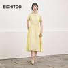 Aijutu French Retro Tie-Waist Short Sleeve Dress