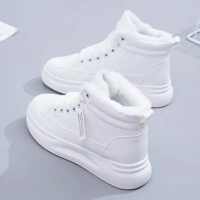 Fashion Winter Women's Shoes Warm Fur Plush Ladies Casual Shoes Lace Up Fashion Sneakers Platform Snow Boots Big Size Female Footwear