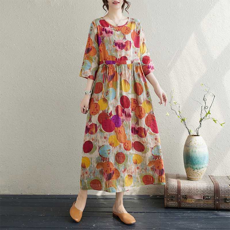 

Женское хлопковое платье вафельной вязки M красный