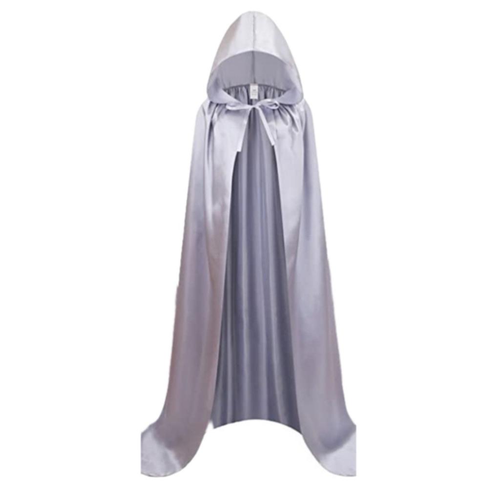 Halloween Cape, Grim Reaper Vampire Cloak, Satin Fabric Costume for Adults and Kids, Fancy Dress, Themed Party and Carnival