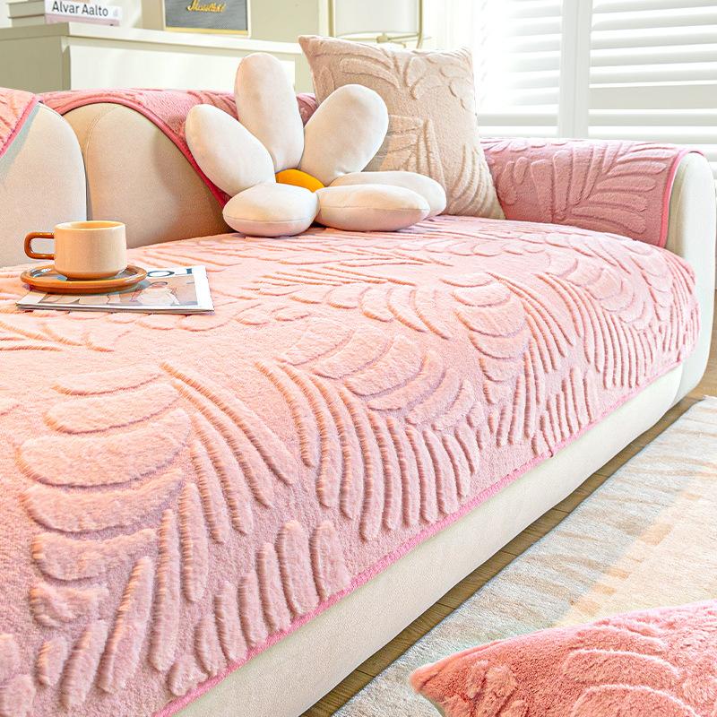 

Bunny Cashmere Sofa Cushion Four Seasons Universal Non-Slip Plush Backrest Cover Soft Comfortable Towel 70*70