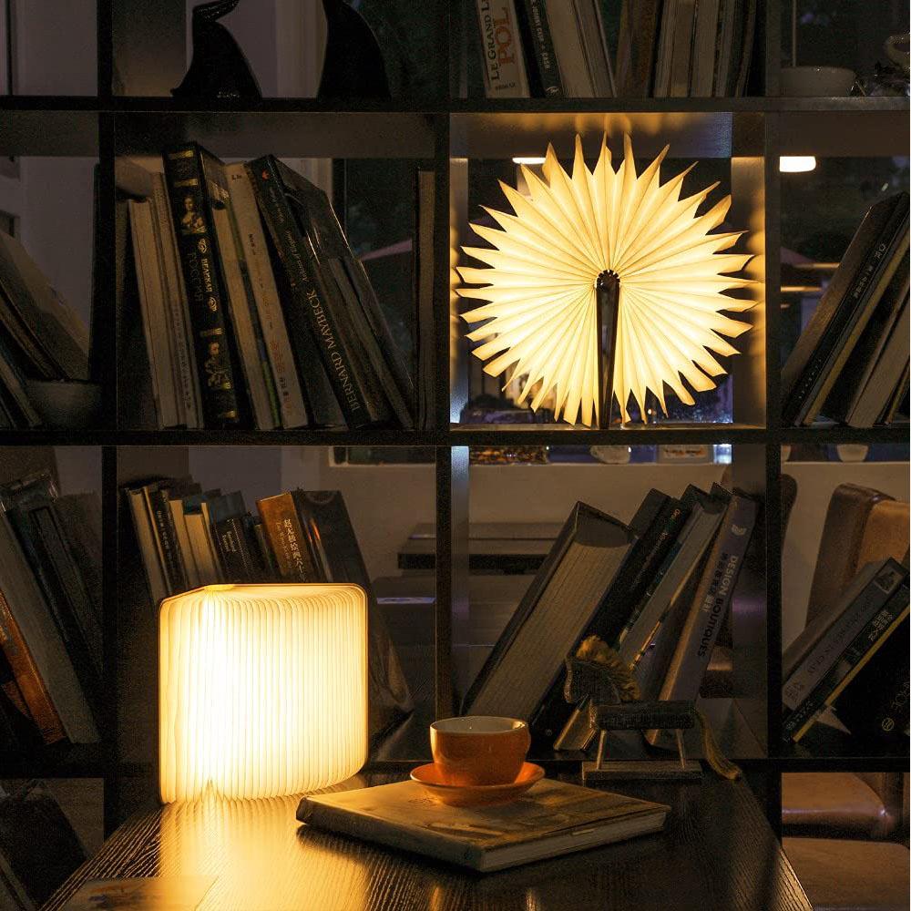 Foldable USB-Charged LED Wooden Book Lamp - Perfect Holiday Corporate Gift