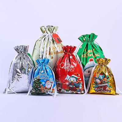58x43cm / 49x69cm Large Capacity Christmas Gift Bag Sacks Cookies Storage Christmas Drawstring Bags Packaging Xmas Supplies 1PCS