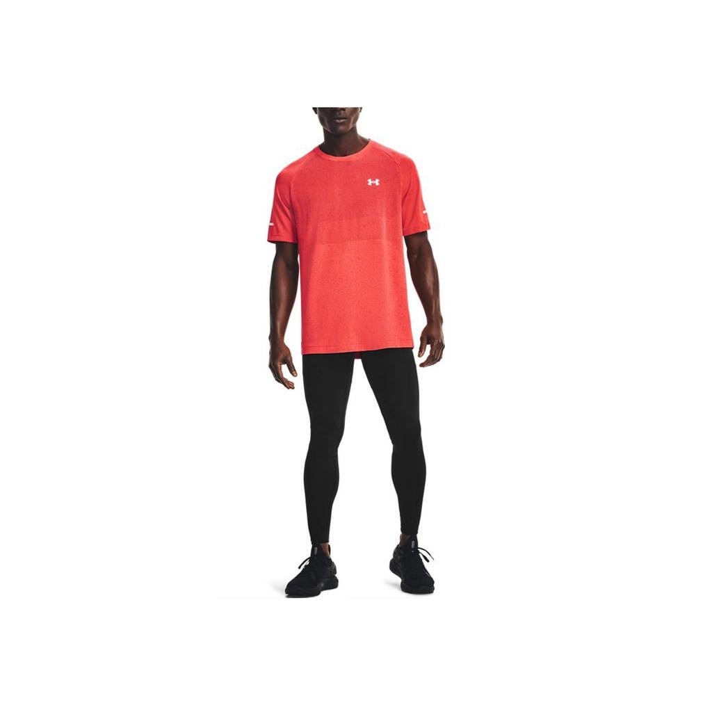 Under Armour Solid Color Crew Neck T-Shirt Men Tops Orange 1361356-690