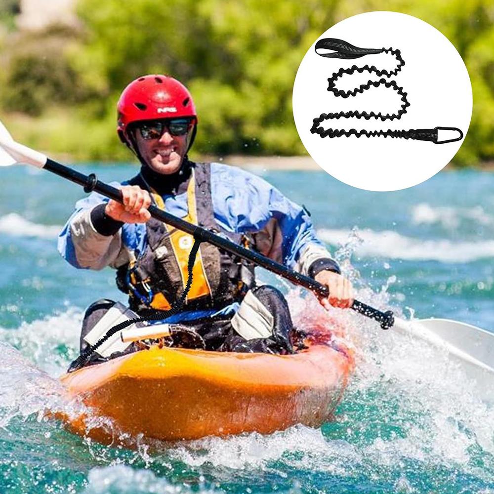 2x Kayak Canoe Elastic Paddle Leash Safety Fishing Rod Lanyard Accessories Rope