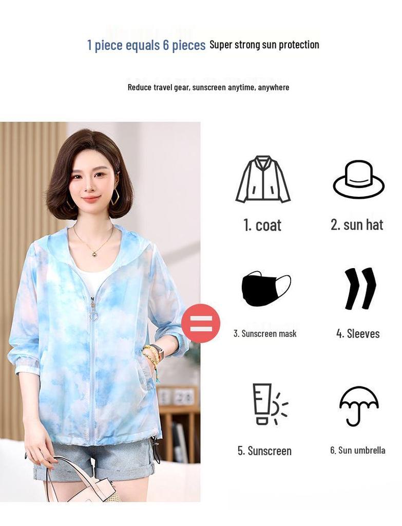 Women's 2025 Summer Sun Protection Shirt - Plus Size, Trendy Long Sleeve, Lightweight Air Conditioning Cover-Up