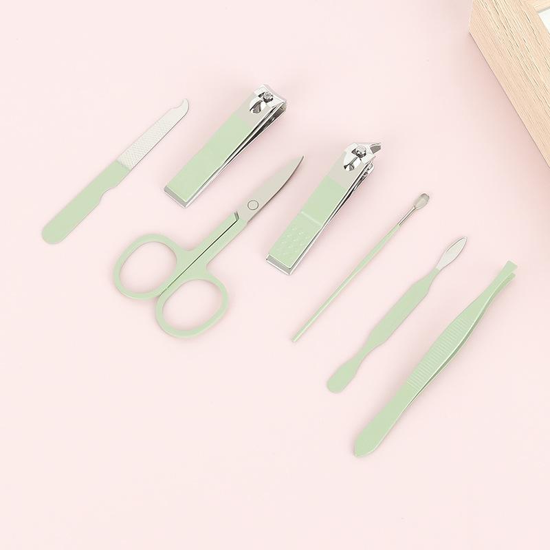7-teiliges Matcha-Grün Nagelscheren- & Nagelscheren-Maniküre-Set