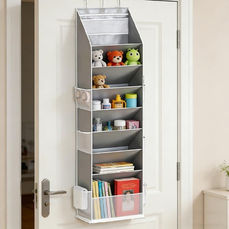 Modern Fabric Shoe Display For Door Back Providing 8 Shelves And Extra Pockets For Improved Arrangement