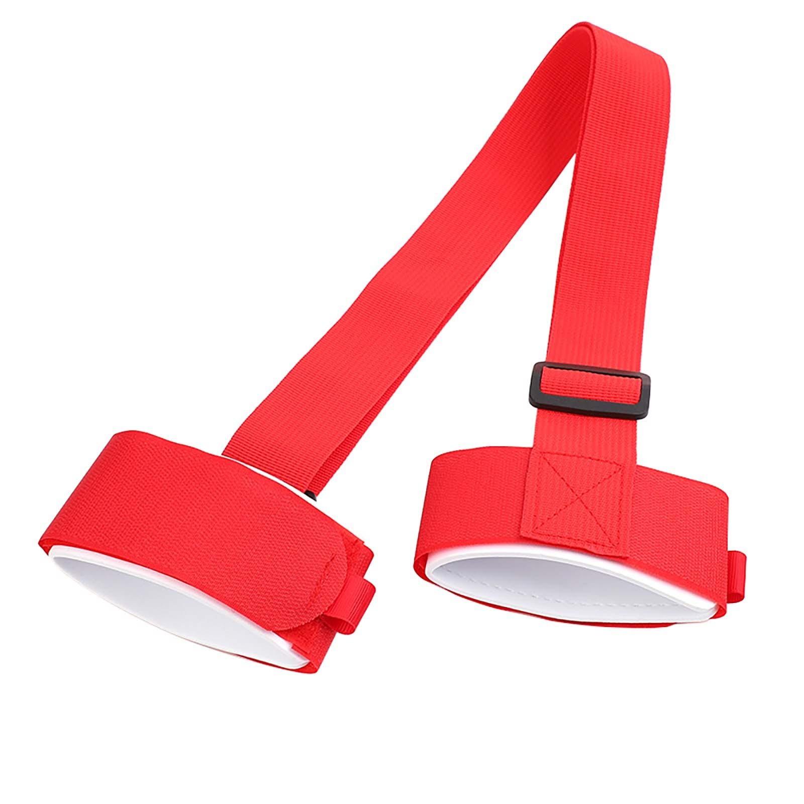 

Зимний лыжный ремень, переносная лыжная двойная доска, фиксированный ремень, переносной скейтборд, фиксированный задний плечевой ремень One Size красный