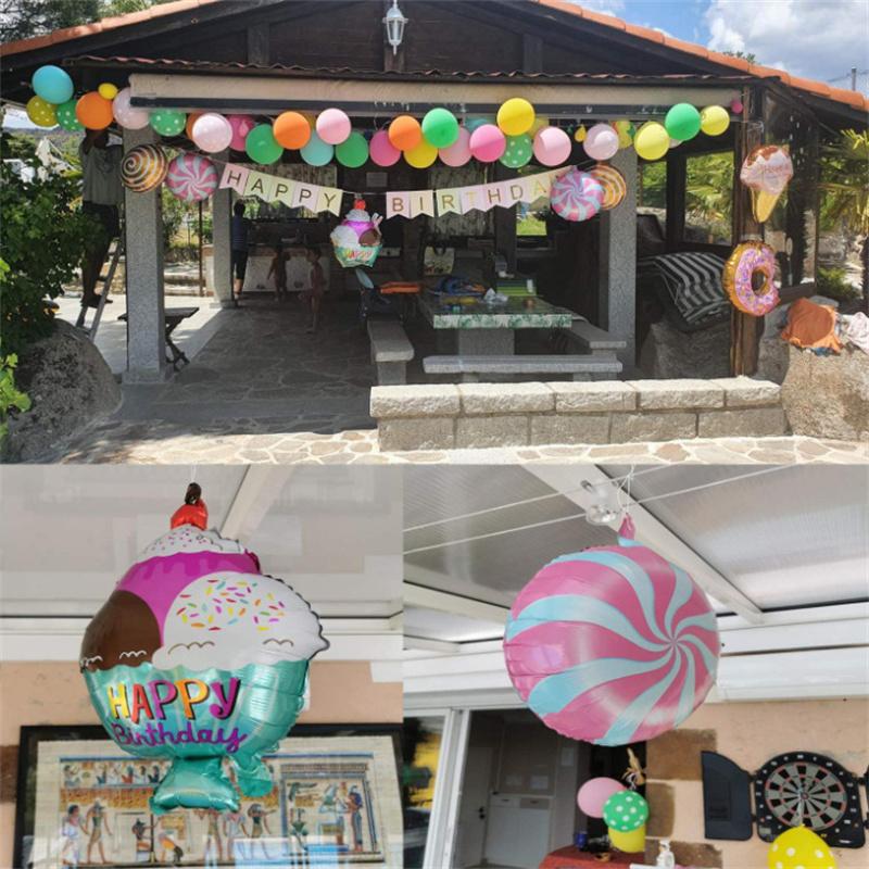 Candy Donut Ice Cream Foil Balloon Sets Arch Kit Set Birthday Party Colorful Home Decoration