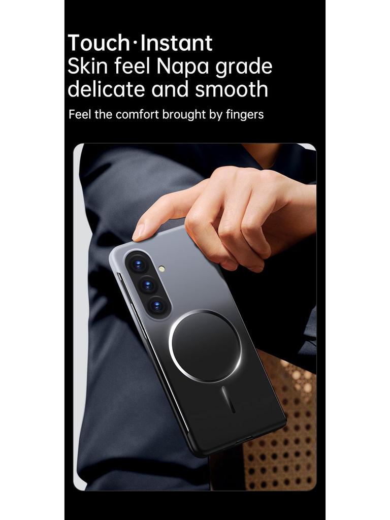 Samsung Z Fold7 Frosted Magnetic Case with Ring Holder – Skin-Feel Protective Cover