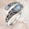 [Moonstone Bohemian Ring] Ladies' Bohemian Style Flower and Moonstone Ring - Adjustable, Retro Design, Versatile and Eye-catching