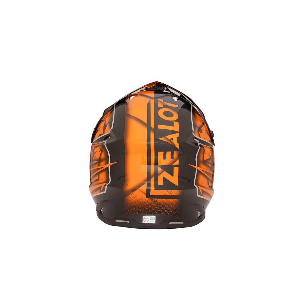 ZEALOT Mud Jumper II Carbon Hybrid Graphic Off-Road Helmet, Standard, Orange, XXL, 63-64cm (MJC0017/XXL)