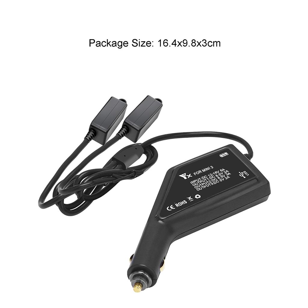 Battery Car ChargerAdapter for Mini 3 Pro/MINI 3 Drone Rapid Battery Charger 2 Batteries & Remote Intelligent Charger