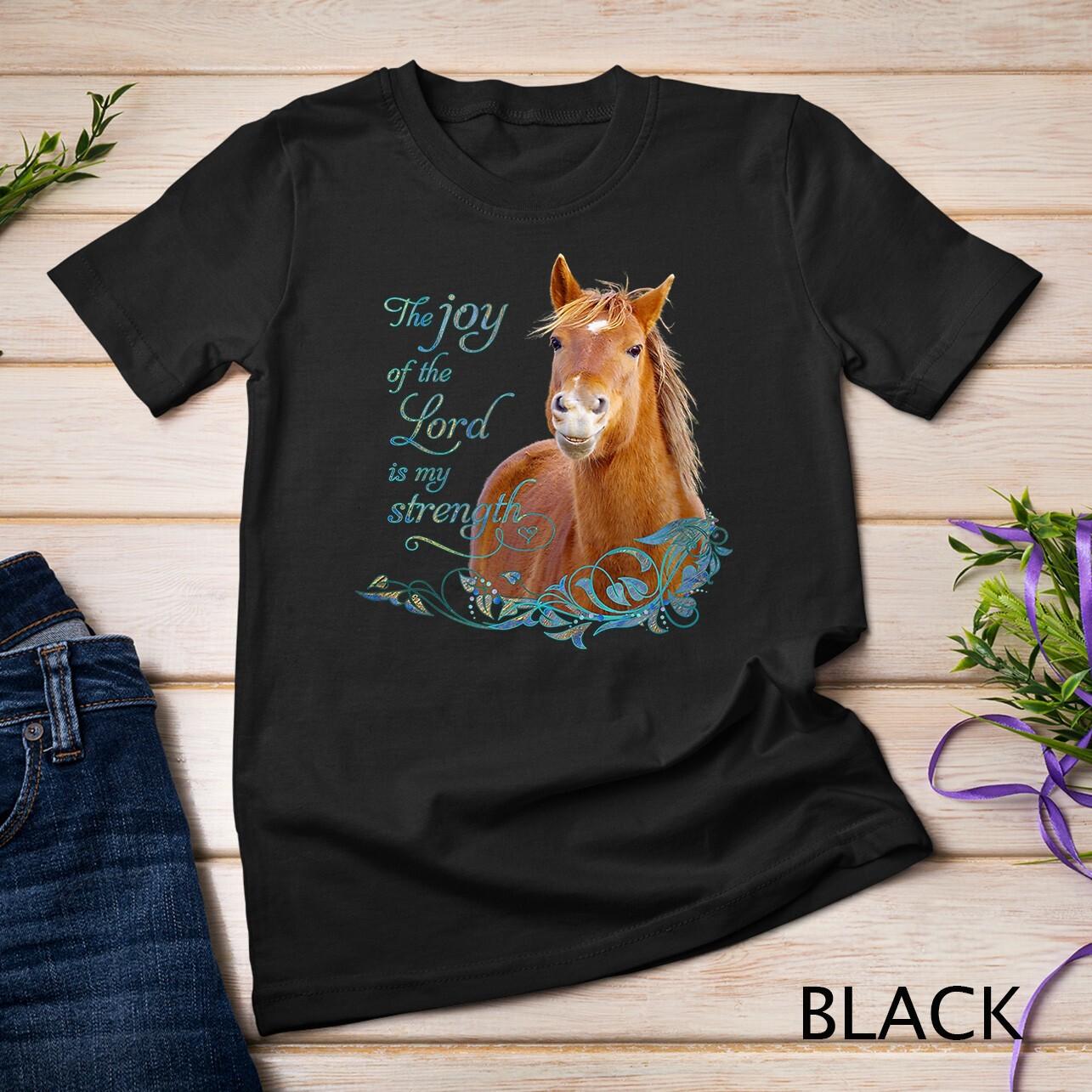 Christian Bible Verse Smiling Horse Unisex T-Shirt Mens Womens Tees Top L