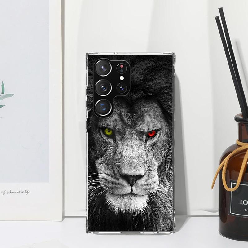 

Lion Alpha Male Cub King Phone Case For Samsung Galaxy S26 S25 Edge S24 FE S23 S22 Ultra S21 Plus S20 + Art Fundas Back Cover Ga Samsung S21 FE