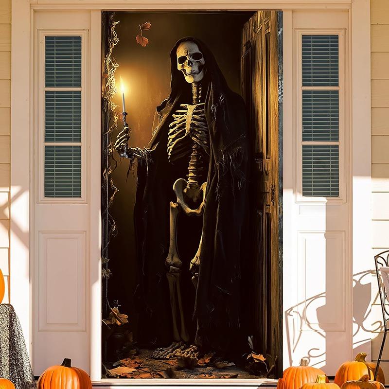 Halloween Outdoor Decoration Ghosts Skeleton Animated Ornament With Lighted Eyes Creepy Laughter Halloween Hanging B Durable