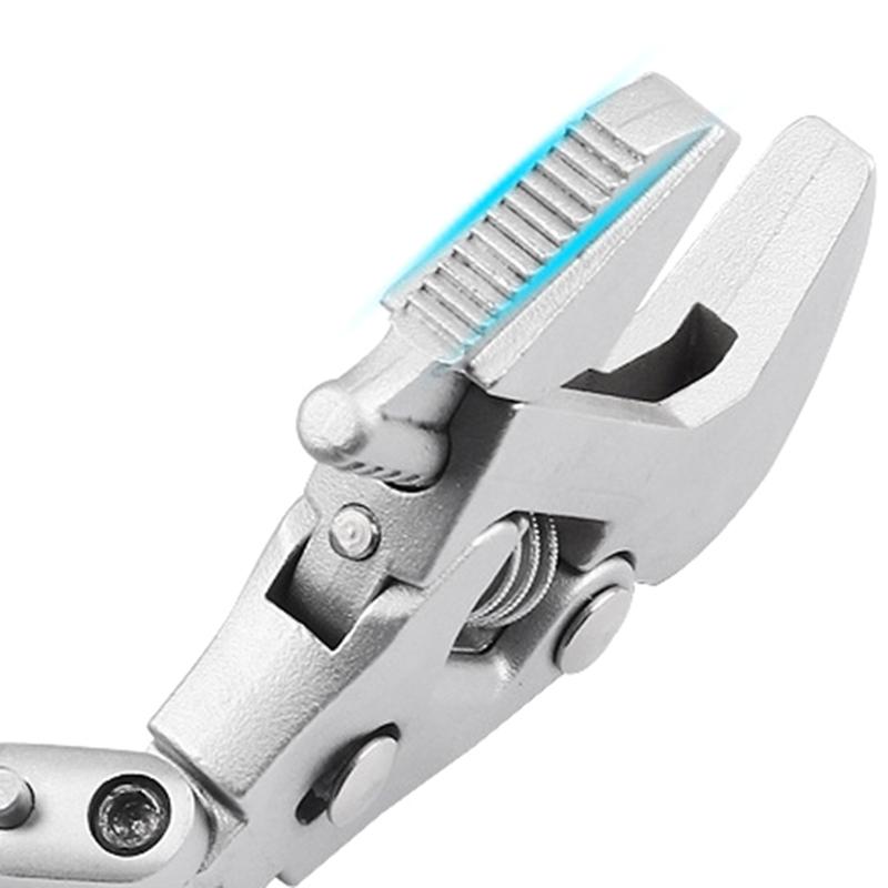 5 in 1 Adjustable Ratchet Wrench 10 Inch Torque Wrench with 180° Folding Spanner Tool for Industry Household Maintenance