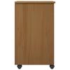 Honey Brown Rolling Cabinet 34 x 39 x 65.5 cm Solid Pine Wood