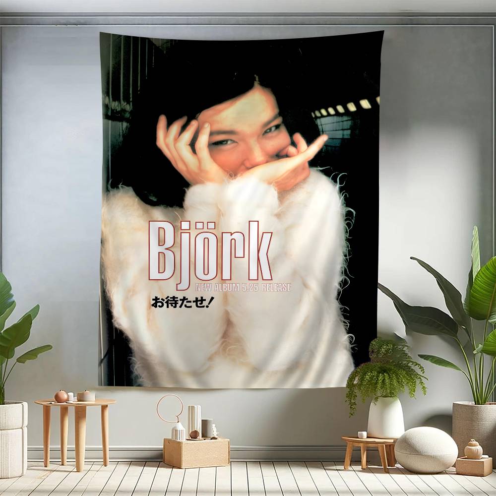 Singer Bjork Vintage Series Printed Large Wall Tapestry Indian Buddha Wall Decoration Witchcraft Bohemian Hippie Wall Art Decor