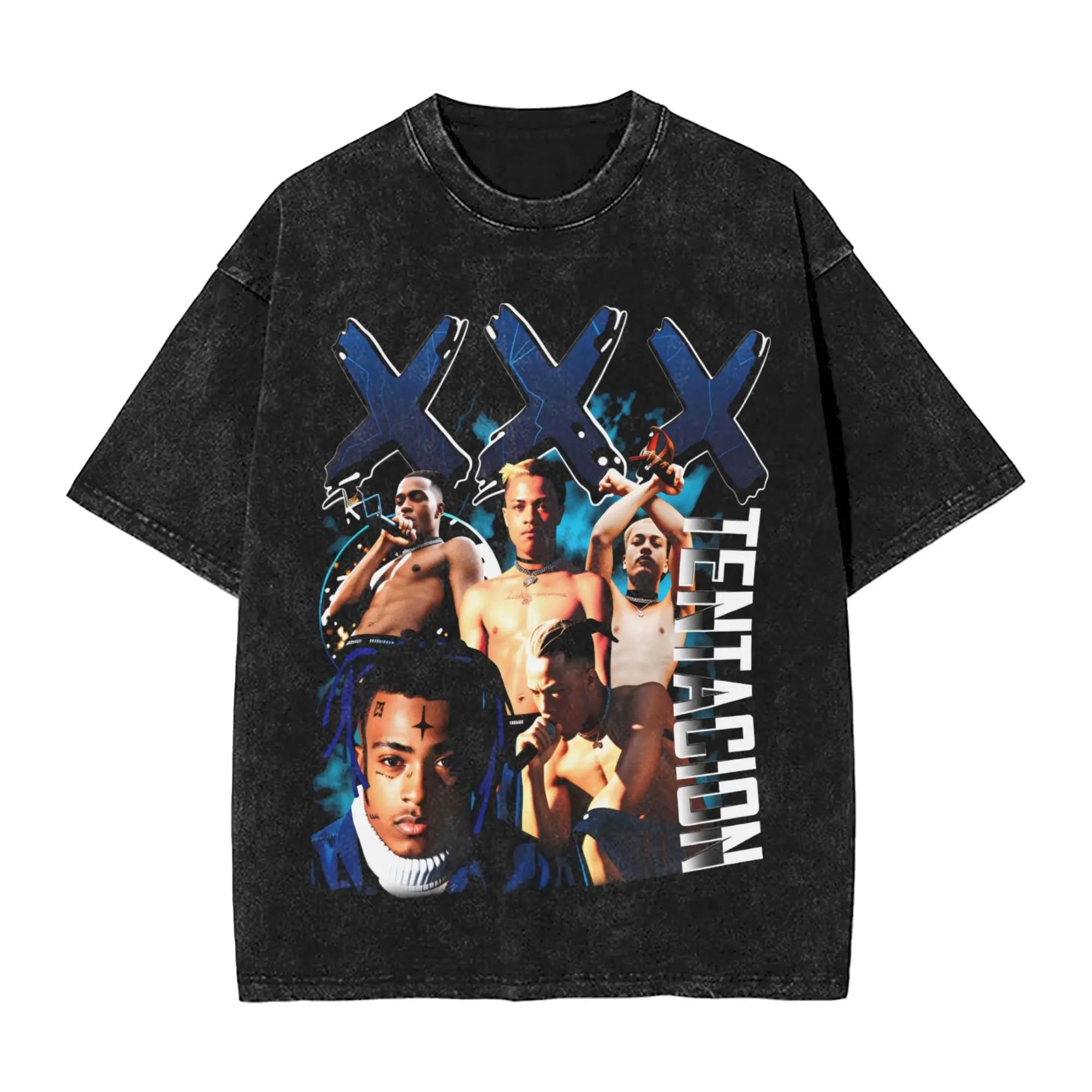 

Hot Remembering XXXTentacion Graphic Print Tshirt Unisex Women Vintage Washed Cotton Summer New Tee Harajuku Fashion Oversized Top 2XL