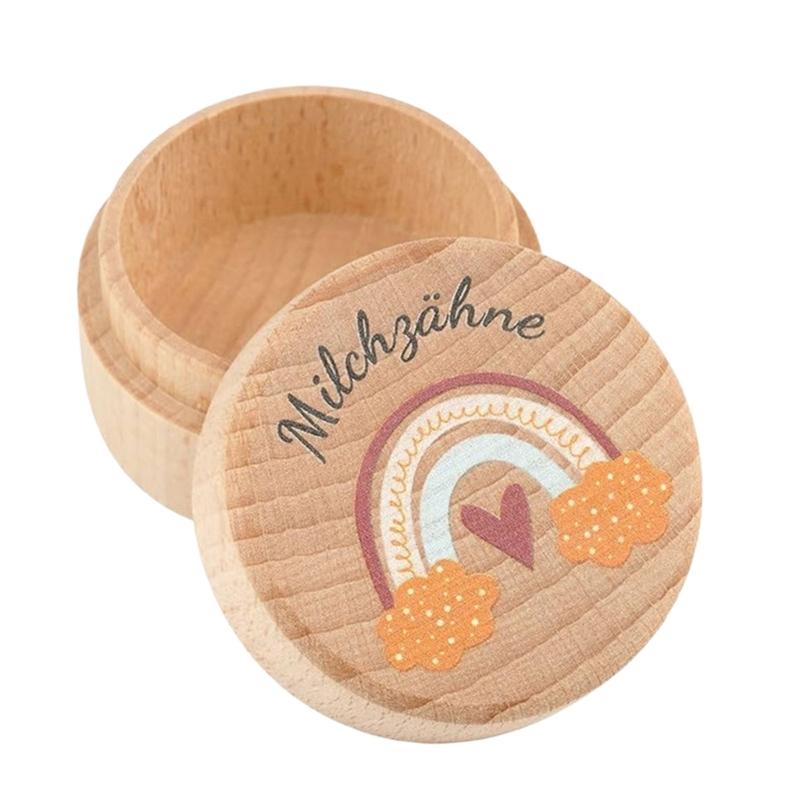 Unique Baby Tooth Keepsakes Box Handmade Wood Organizers Storage for First Teeth Baby Nursery Boy Girl