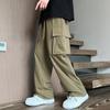 Splicing overalls men's autumn new loose multi-pocket straight wide-leg pants outdoor casual trousers cheap wholesale