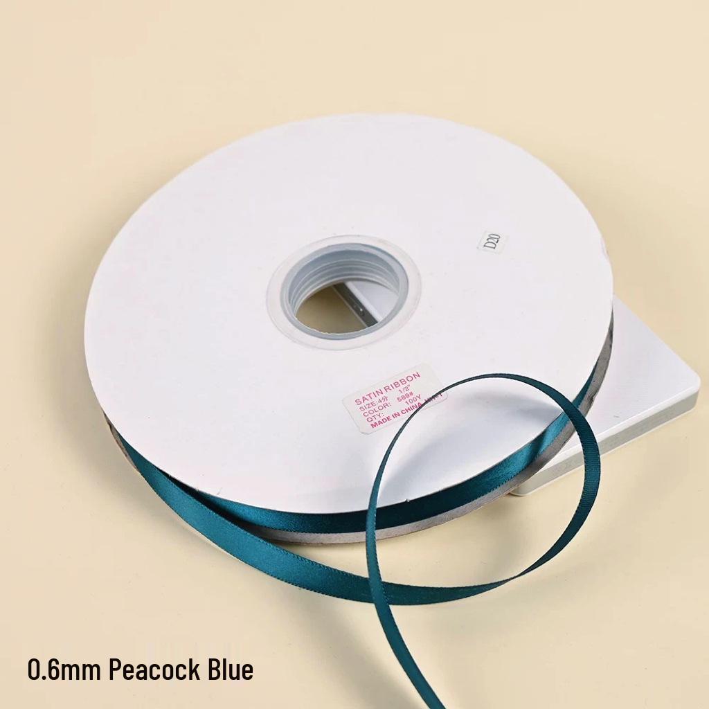 "0.6cm-1cm Polyester Ribbon for DIY Bows, Bouquets, and Gift Boxes"